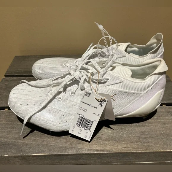 Adidas Adizero Electric Football Cleats - White and Pearl Sz 10 Mens NWOB - Picture 3 of 8